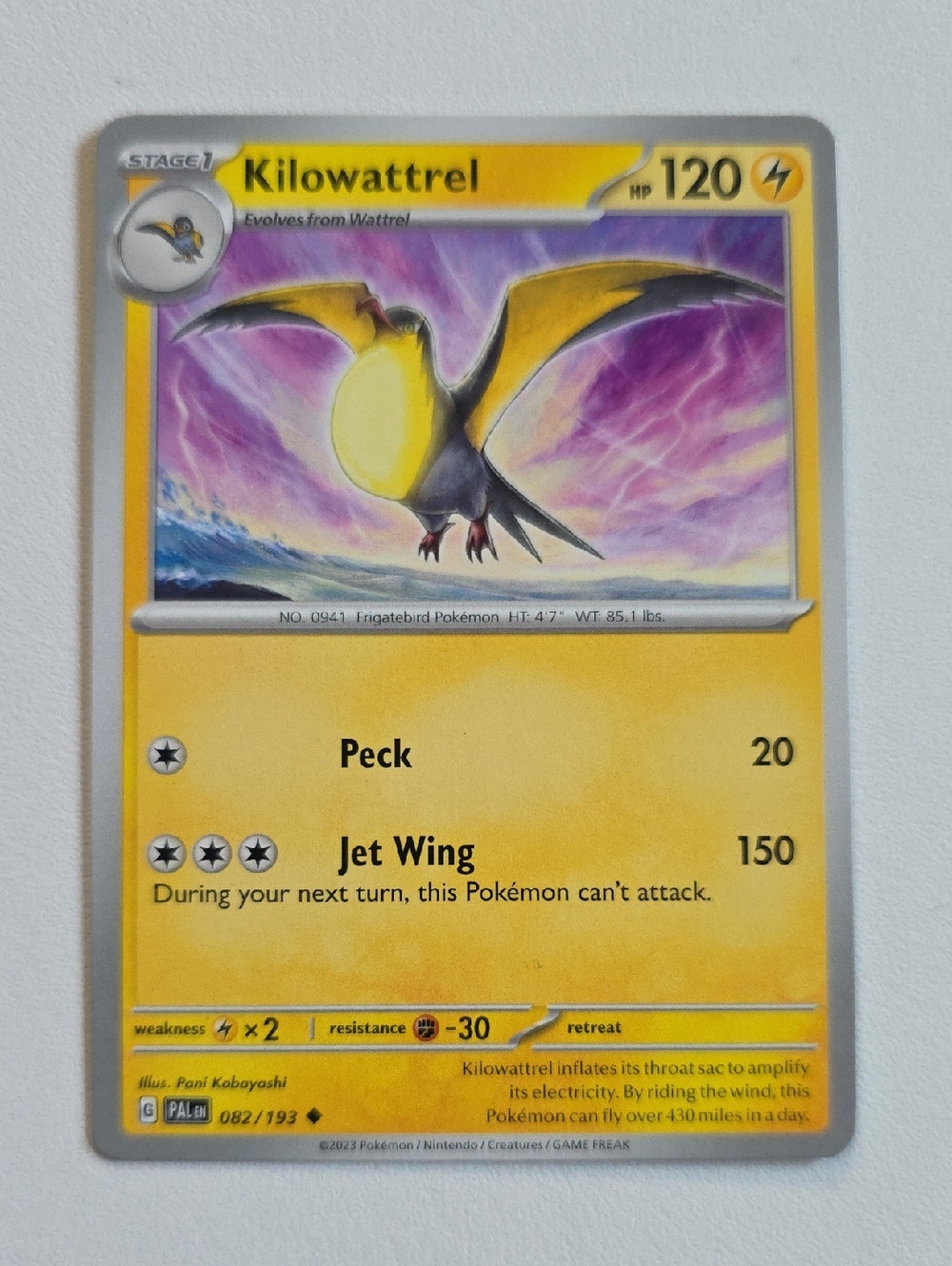 Pokemon Kilowattrel Card